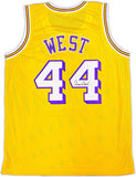 Jerry West Los Angeles Signed Yellow Basketball Jersey BAS