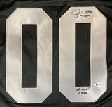 Jim Otto Oakland Signed Black Football Jersey HOF 1980 Inscribed BAS - Sports Integrity