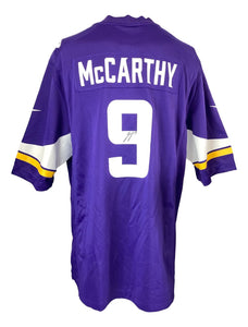 JJ McCarthy Signed Minnesota Vikings Nike Game Replica Jersey BAS