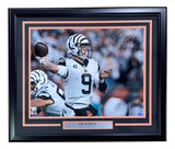 Joe Burrow Signed Framed 16x20 Cincinnati Bengals White Jersey Photo Fanatics - Sports Integrity