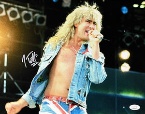 Joe Elliott Signed 11x14 Def Leppard Blonde Hair Photo JSA ITP - Sports Integrity