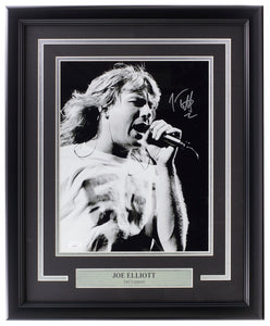 Joe Elliott Signed Framed 11x14 Black And White Def Leppard Photo JSA ITP Sports Integrity