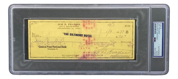 Joe Frazier Boxing Signed Slabbed Bank Check #4534 PSA/DNA - Sports Integrity