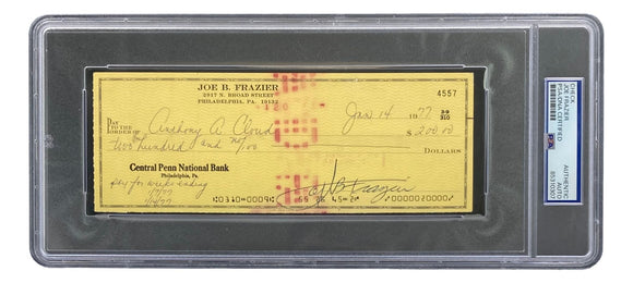 Joe Frazier Boxing Signed Slabbed Bank Check #4557 PSA/DNA