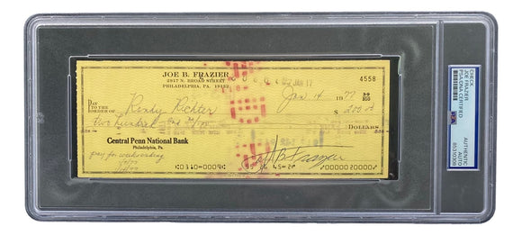 Joe Frazier Boxing Signed Slabbed Bank Check #4558 PSA/DNA