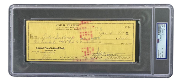 Joe Frazier Boxing Signed Slabbed Bank Check #4559 PSA/DNA