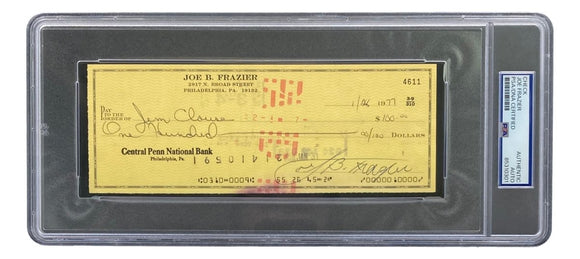 Joe Frazier Boxing Signed Slabbed Bank Check #4611 PSA/DNA - Sports Integrity