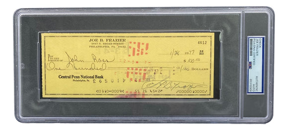 Joe Frazier Boxing Signed Slabbed Bank Check #4612 PSA/DNA