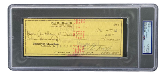 Joe Frazier Boxing Signed Slabbed Bank Check #4613 PSA/DNA