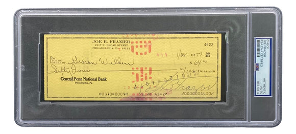 Joe Frazier Boxing Signed Slabbed Bank Check #4622 PSA/DNA