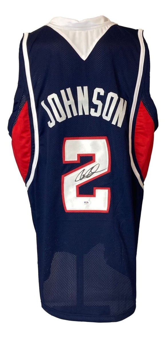 Joe Johnson Atlanta Signed Navy Blue Basketball Jersey PSA - Sports Integrity