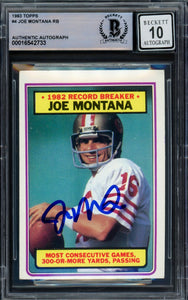 Joe Montana Signed 1983 Topps #4 San Francisco 49ers Trading Card BAS Auto 10