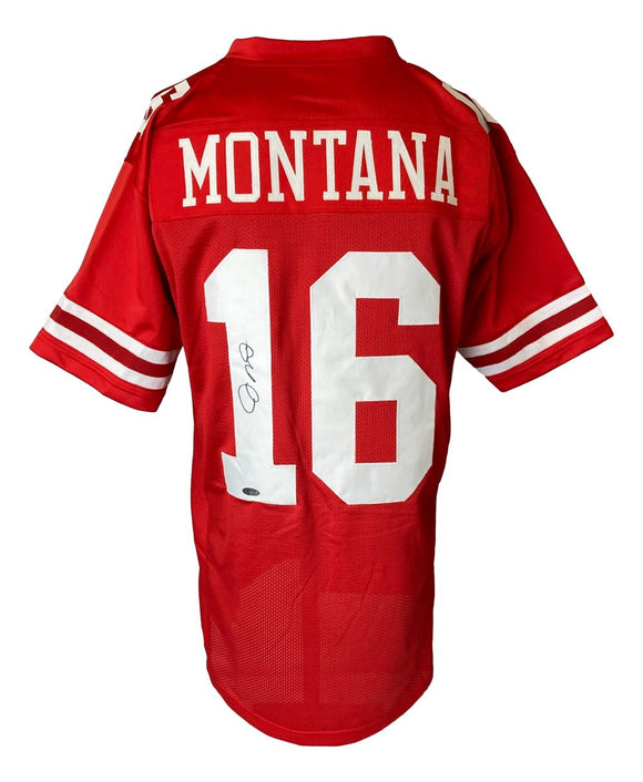 Joe Montana San Francisco Signed Red Football Jersey Tristar