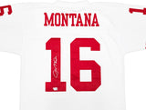 Joe Montana Signed 49ers White M&N Throwback Legacy Jersey Fanatics Hologram