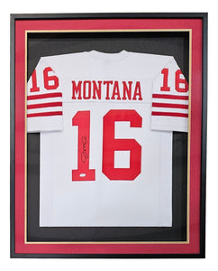 Joe Montana San Francisco Signed Framed White Football Jersey JSA - Sports Integrity