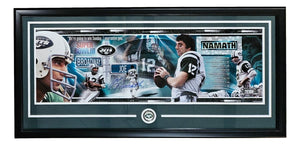 Joe Namath Signed Framed 12x36 New York Jets Panoramic Photo Online Authentics - Sports Integrity