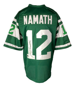 Joe Namath New York Signed Green Football Jersey BAS - Sports Integrity