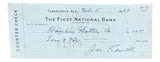 Joe Sewell Cleveland Signed February 5 1955 Bank Check BAS - Sports Integrity