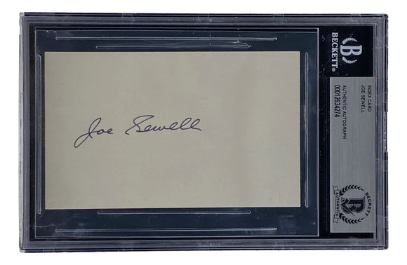 Joe Sewell Cleveland Guardians Signed Slabbed Index Card BAS 00012634274 - Sports Integrity