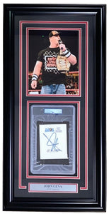 John Cena Signed Framed Slabbed WWE Bookplate w/ 8x10 Photo PSA - Sports Integrity