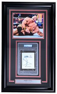 John Cena Signed Framed Slabbed WWE Bookplate w/ 8x10 vs The Rock Photo PSA - Sports Integrity