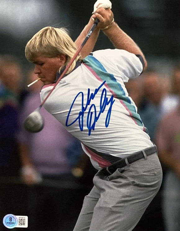 John Daly Signed In Blue 8x10 PGA Golf Smoking Photo BAS