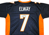 John Elway Denver Signed Navy Blue Football Jersey BAS ITP - Sports Integrity