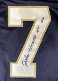 John Huarte Notre Dame Signed Navy Blue Football Jersey HT 64 JSA Hologram