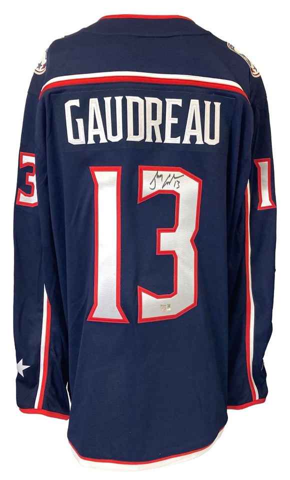 Johnny Gaudreau Signed Columbus Blue Jackets Replica Hockey Jersey Fanatics