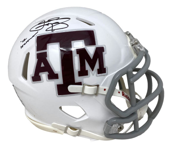 Johnny Manziel Signed Texas A&M White Mini Speed Helmet 12 Heisman BAS ITP