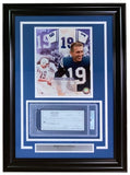 Johnny Unitas Baltimore Colts Signed Framed Bank Check #5584 PSA