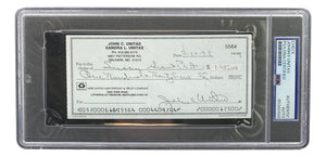 Johnny Unitas Baltimore Colts Signed Bank Check #5564 PSA - Sports Integrity