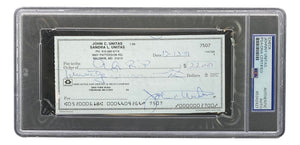 Johnny Unitas Baltimore Colts Signed Bank Check #7507 PSA