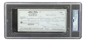 Johnny Unitas Baltimore Colts Signed Bank Check #7529 PSA