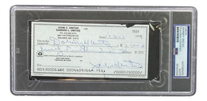 Johnny Unitas Baltimore Colts Signed Bank Check #7531 PSA