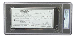 Johnny Unitas Baltimore Colts Signed Bank Check #7607 PSA - Sports Integrity