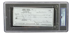 Johnny Unitas Baltimore Colts Signed Bank Check #7686 PSA