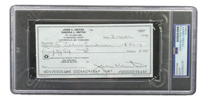 Johnny Unitas Baltimore Colts Signed Bank Check #7687 PSA - Sports Integrity