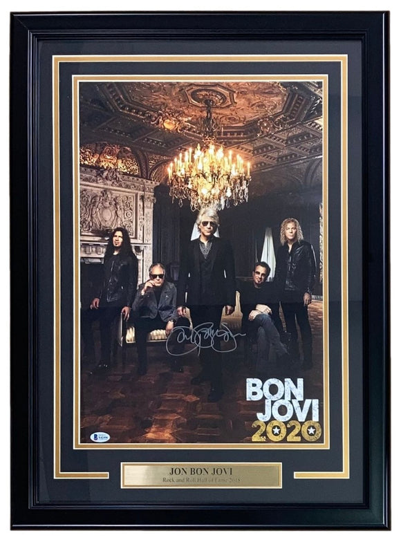 Jon Bon Jovi Signed Framed 11x17 Bon Jovi 2020 Tour Poster Photo BAS