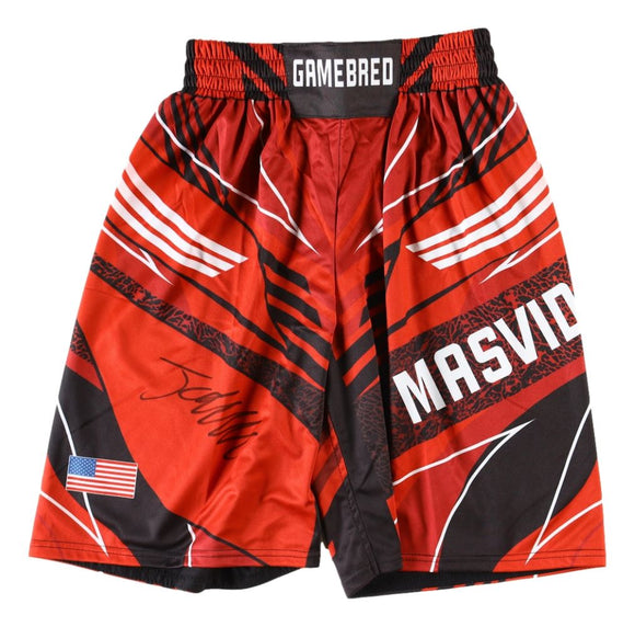 Jorge Masvidal Signed Custom Red MMA Fight Trunks BAS - Sports Integrity