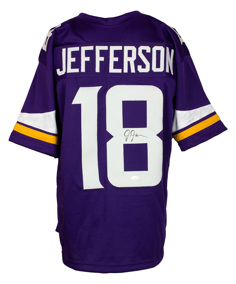 Justin Jefferson Signed Custom Purple Pro Style Football Jersey