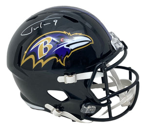 Justin Tucker Signed Baltimore Ravens Full Size Replica Speed Helmet JSA ITP