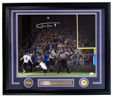 Justin Tucker Signed Framed 16x20 Ravens Record Kick Spotlight Photo JSA ITP