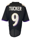 Justin Tucker Baltimore Signed Black Football Jersey JSA ITP - Sports Integrity