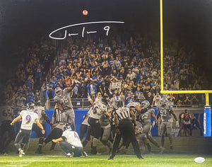 Justin Tucker Signed 16x20 Baltimore Ravens Record Kick Spotlight Photo JSA ITP