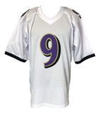 Justin Tucker Baltimore Signed White Football Jersey JSA ITP - Sports Integrity