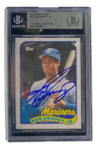 Ken Griffey Jr Signed Slabbed Seattle Mariners 1989 Topps #41T Rookie Card BAS - Sports Integrity