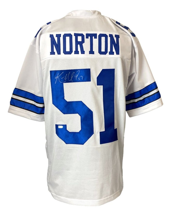 Ken Norton Jr Dallas Signed White Football Jersey Sports Integrity - Sports Integrity