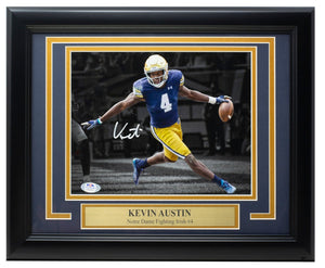 Kevin Austin Jr. Signed Framed Notre Dame 8x10 Spotlight Football Photo PSA - Sports Integrity