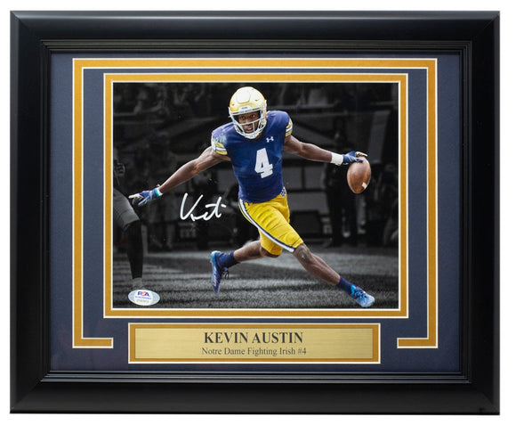 Kevin Austin Jr. Signed Framed Notre Dame 8x10 Spotlight Football Photo PSA - Sports Integrity